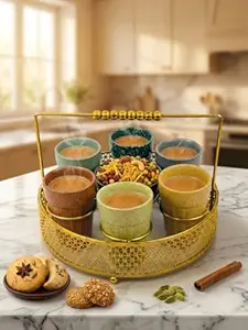 Tea glasses with tray